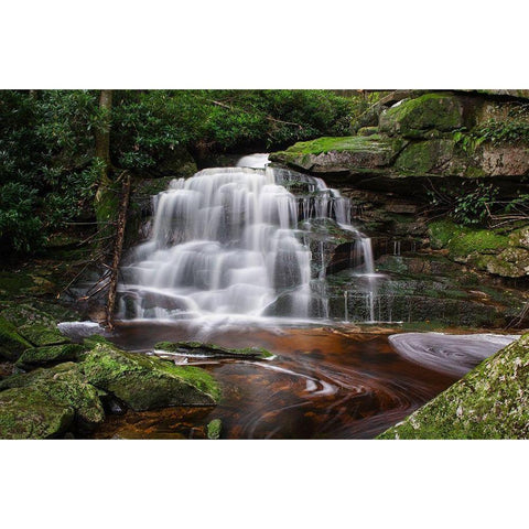 Second Ekalaka Falls-Blackwater Falls State Park-West Virginia Black Modern Wood Framed Art Print with Double Matting by Majchrowicz, Alan
