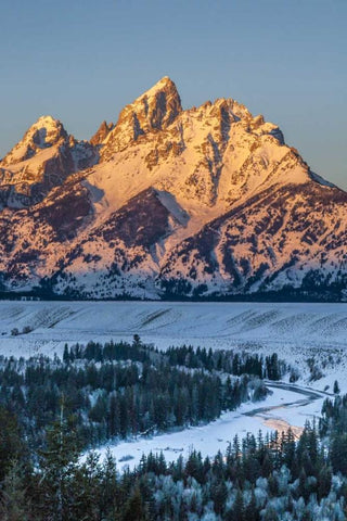 WY, Grand Tetons Mountain landscape at sunrise Black Ornate Wood Framed Art Print with Double Matting by Illg, Cathy and Gordon