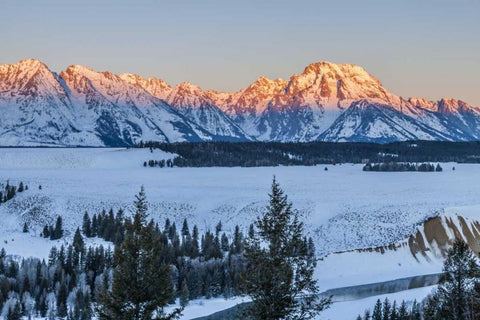 Wyoming, Grand Teton NP Landscape at sunrise Black Ornate Wood Framed Art Print with Double Matting by Illg, Cathy and Gordon