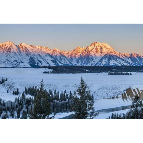 Wyoming, Grand Teton NP Landscape at sunrise Black Modern Wood Framed Art Print with Double Matting by Illg, Cathy and Gordon