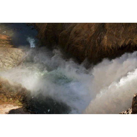 Wyoming, Yellowstone Yellowstone River waterfall Gold Ornate Wood Framed Art Print with Double Matting by Grall, Don