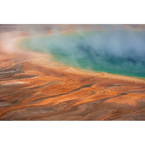 Wyoming-Yellowstone National Park Grand Prismatic Spring scenic White Modern Wood Framed Art Print by Jaynes Gallery