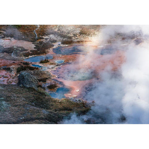 Yellowstone National Park-USA-Wyoming Artists Paintpots Black Modern Wood Framed Art Print with Double Matting by Sienda, Jolly