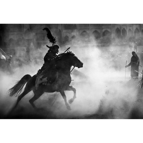 Lunge White Modern Wood Framed Art Print by Momeni, Mohammadreza