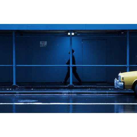 Yellow Car-From The Series Qnew York Bluesq Gold Ornate Wood Framed Art Print with Double Matting by Matthes, Dieter