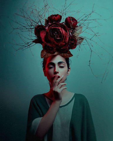 ... Black Ornate Wood Framed Art Print with Double Matting by Hamidnezhad, Amin