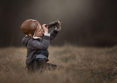 Future Aviator White Modern Wood Framed Art Print with Double Matting by Whitehead, Annie