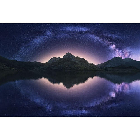 Celestial Illusion Black Modern Wood Framed Art Print by F. Turienzo, Carlos