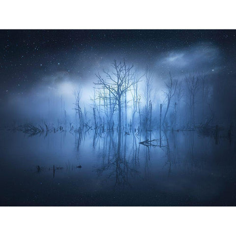 Stranger Things Black Modern Wood Framed Art Print by Lindsten, Christian