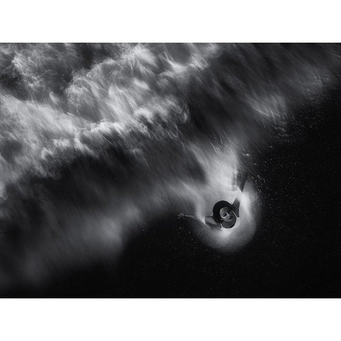 Thalassa Black Modern Wood Framed Art Print with Double Matting by Kaimaki, Maria