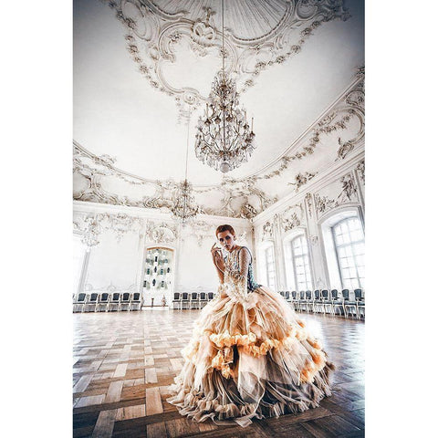 White Waltz Gold Ornate Wood Framed Art Print with Double Matting by Bolgov, Ruslan