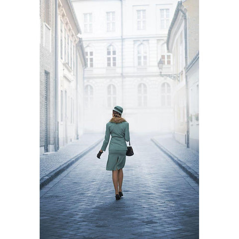 Walk Like A Lady Black Modern Wood Framed Art Print with Double Matting by Neer, Ildiko