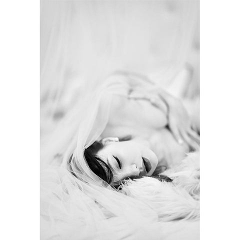 Untitled White Modern Wood Framed Art Print by Tu, Jing Xin