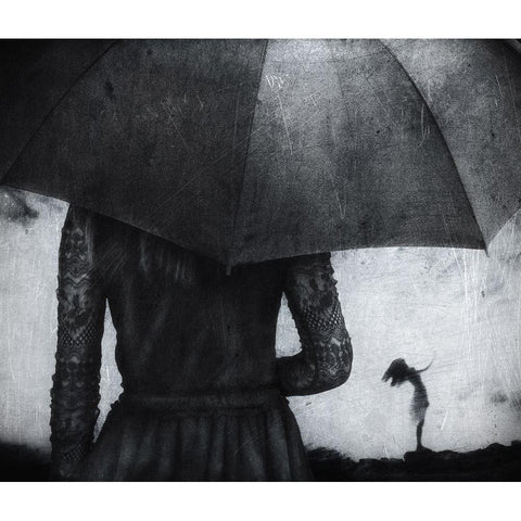 Crashing Black Modern Wood Framed Art Print by Sulistiawan, Hari