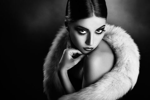Diva3 White Modern Wood Framed Art Print with Double Matting by Tambe, Peppe
