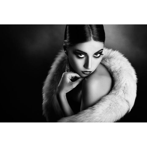 Diva3 White Modern Wood Framed Art Print by Tambe, Peppe