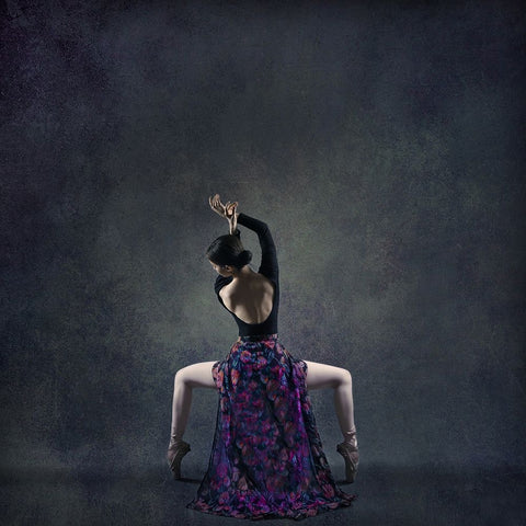 The Girl A Dance White Modern Wood Framed Art Print with Double Matting by Hasheminasab, Moein