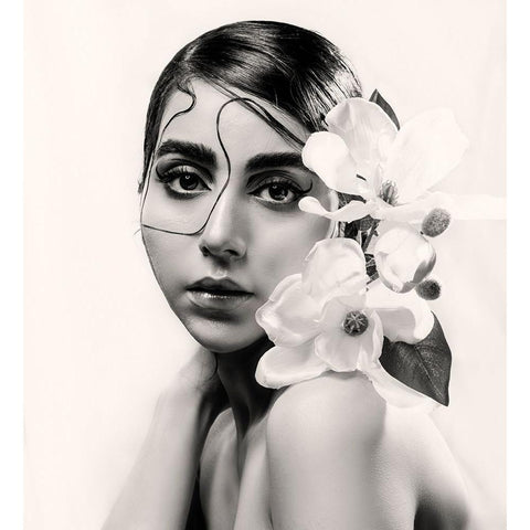 U†Oau…U‡OsuŒU… White Modern Wood Framed Art Print by Abbasi, Samia