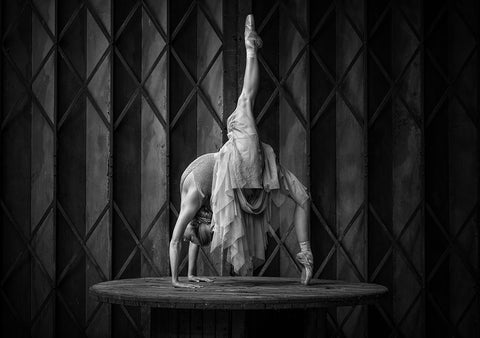 The Urbex Stage White Modern Wood Framed Art Print with Double Matting by Stalmans, Luc
