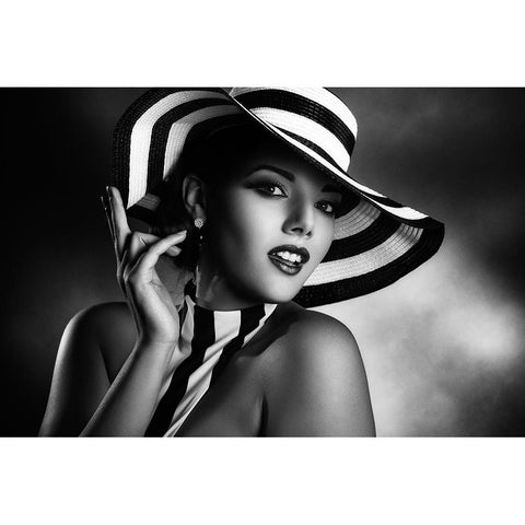 Blackandwhite Black Modern Wood Framed Art Print with Double Matting by Tambe, Peppe