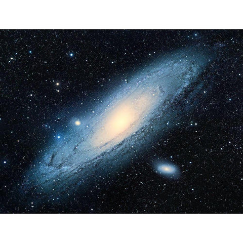 Andromeda Galaxy Black Modern Wood Framed Art Print by Chen, Bo