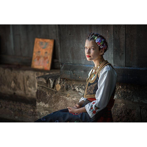 Serbian  Beauty Black Modern Wood Framed Art Print by Jordanski, Goran