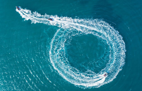 Catch Me If You Can White Modern Wood Framed Art Print with Double Matting by Meirovich, Ido