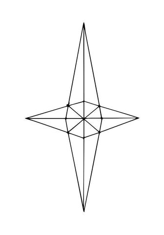 Grid Star White Black Ornate Wood Framed Art Print with Double Matting by 1x Studio II