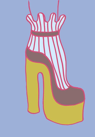 Yellow Heel 01 White Modern Wood Framed Art Print with Double Matting by 1x Studio