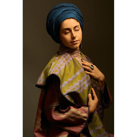 Padme Black Modern Wood Framed Art Print by Shiki, Shizuo