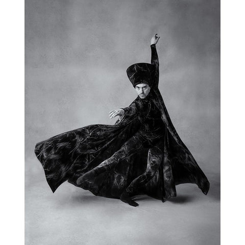 The sorcerer Black Modern Wood Framed Art Print by Lai, Jonathan