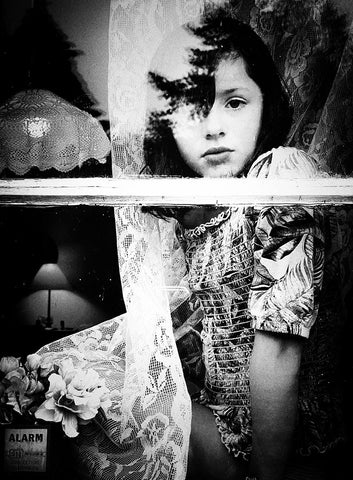 Reflection of the past White Modern Wood Framed Art Print with Double Matting by Margau, Delphine