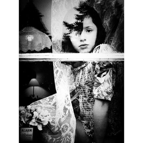 Reflection of the past Black Modern Wood Framed Art Print with Double Matting by Margau, Delphine