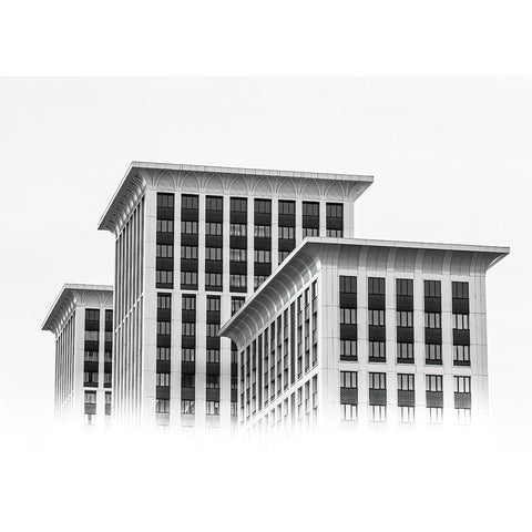 Prime Time Residential Complex White Modern Wood Framed Art Print by Kotov, Andrey