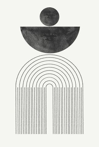 Arch Composition No6. Black Ornate Wood Framed Art Print with Double Matting by The Miuus Studio