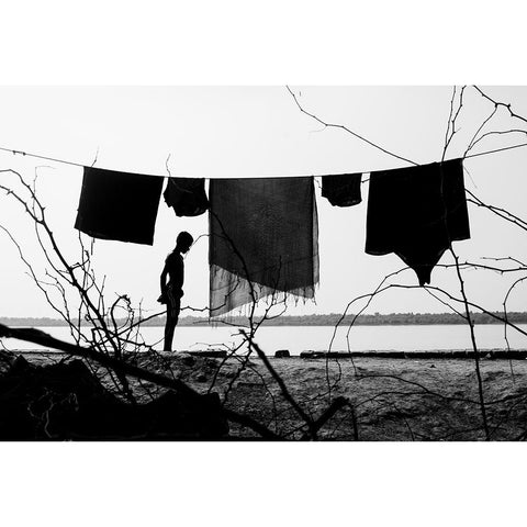 Solitude Black Modern Wood Framed Art Print with Double Matting by Ghosh, Tathagata
