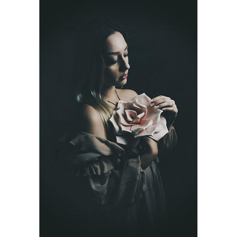 Flowers Black Modern Wood Framed Art Print with Double Matting by Kurz, Christian