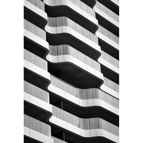 Curved II White Modern Wood Framed Art Print by Pfeiffer, Peter