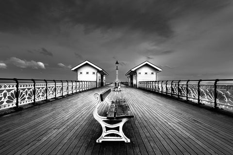 Penarth Pier Black Ornate Wood Framed Art Print with Double Matting by Patrick, Boterman