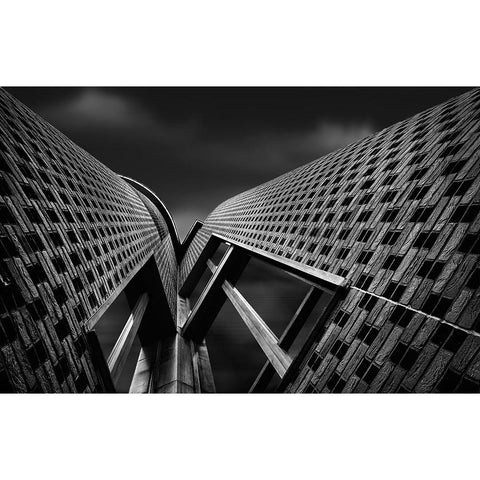 RIValry Black Modern Wood Framed Art Print with Double Matting by Van Son, Greetje