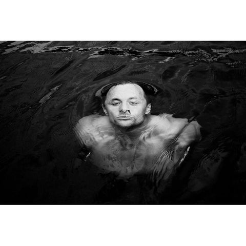 Under Water Black Modern Wood Framed Art Print with Double Matting by Wicklow, Jorgen