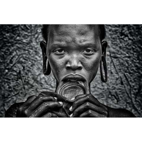 Surmi Woman. Black Modern Wood Framed Art Print with Double Matting by Inazio Kuesta, Joxe