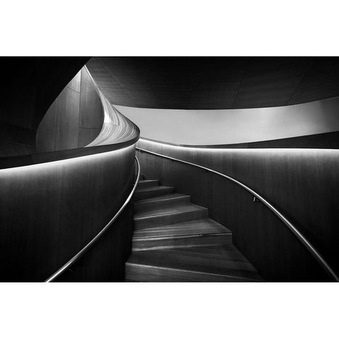 Stairs 3 Black Modern Wood Framed Art Print by Zhou, Steven