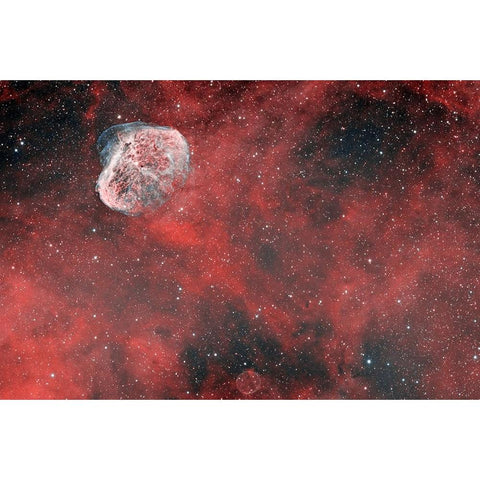 Crescent Nebula Black Modern Wood Framed Art Print by Chander, Vikas