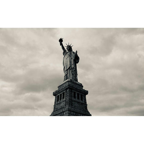 GOD BLESS AMERICA Gold Ornate Wood Framed Art Print with Double Matting by Liu, Xiaoyang