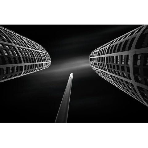 Sky Park Black Modern Wood Framed Art Print with Double Matting by Vazan, Karol