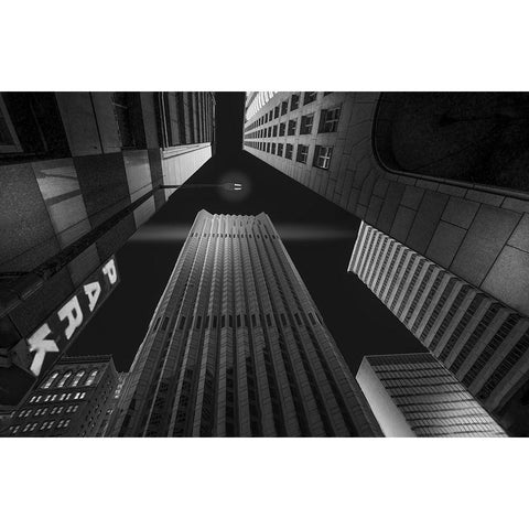 Skyscrapers-3 White Modern Wood Framed Art Print by Zeng, Jiahong