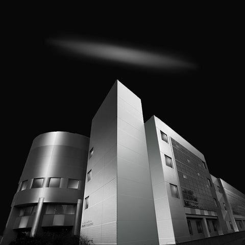 Engineering Building White Modern Wood Framed Art Print with Double Matting by Chen, Chuan