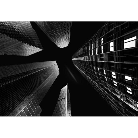 Salesforce Park Black Modern Wood Framed Art Print with Double Matting by Zeng, Jiahong