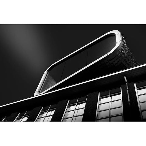 Roof Decoration Black Modern Wood Framed Art Print with Double Matting by Van Son, Greetje